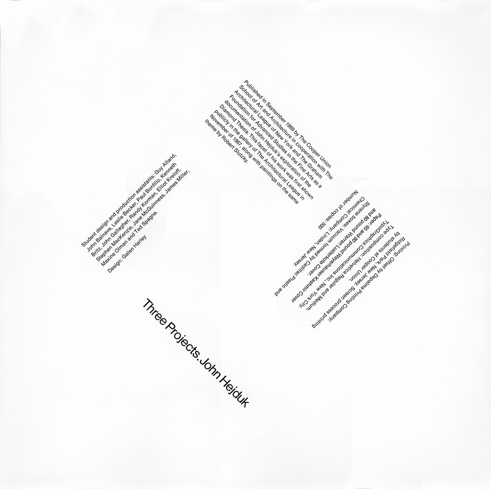 John Hejduk Works | cooperedu
